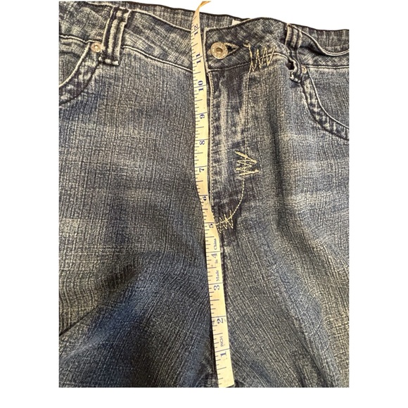 Moto Blues Blue Jeans Vintage Y2K Embroidered Boot cut womens 13 14 Petite short - Picture 6 of 7